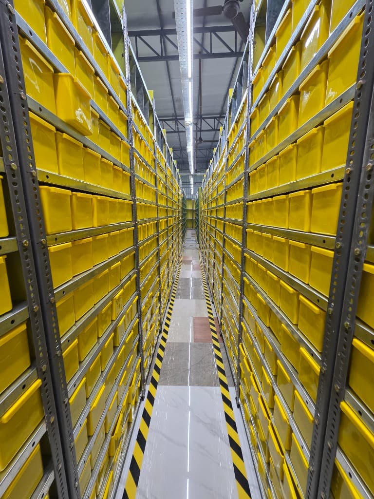 Industrial Yellow Bins Storage