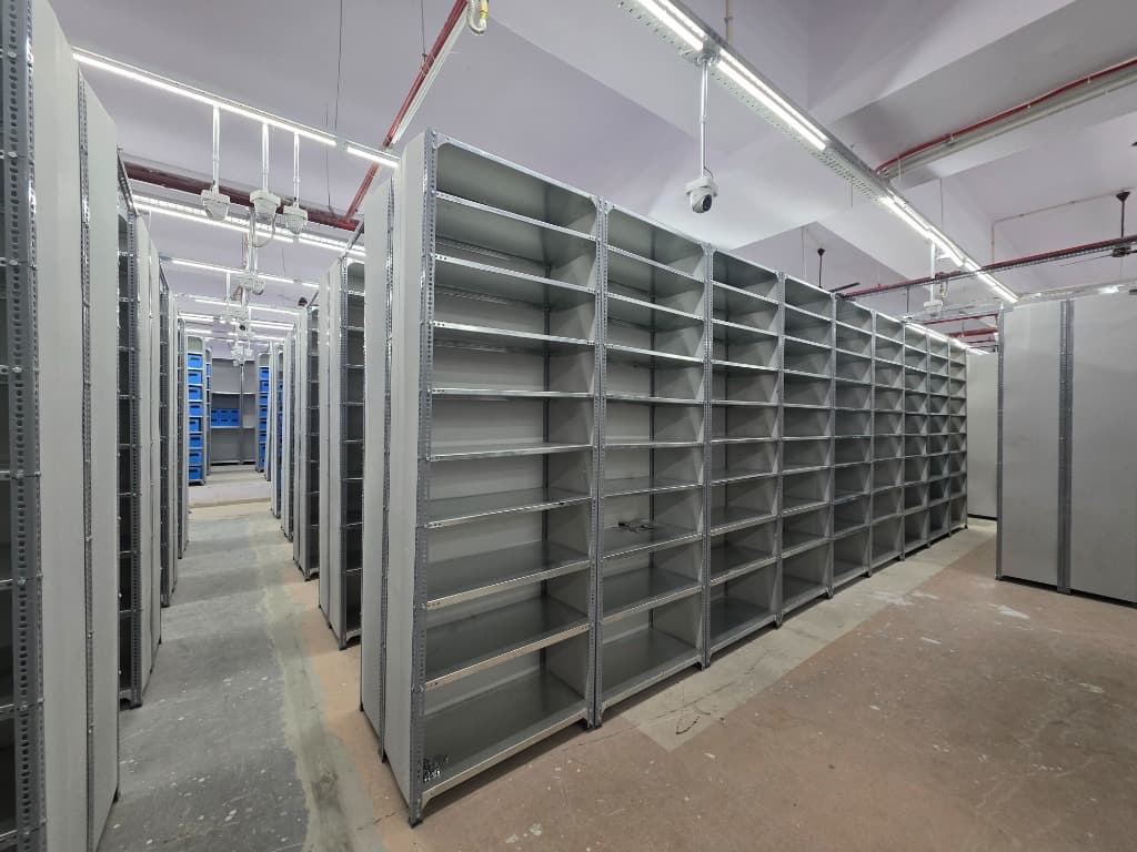 Industrial Metal Racking Setup
